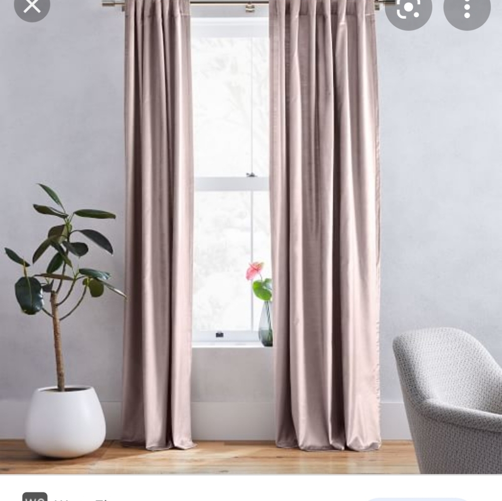 West elm Dusty Rose Velvet Curtains